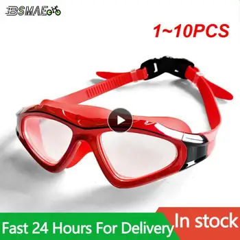 1-10 шт. Очки для плавания для взрослых, маска для дайвинга при близорукости, противотуманные спортивные очки для плавания в большой оправе, оптические водонепроницаемые