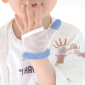 1 Пара детских перчаток для предотвращения укуса пальцев и ногтей для детей Детские Перчатки для предотвращения сосания больших пальцев рук Дети Едят руками от укусов