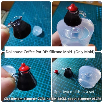 1 комплект мини-формы 1: 12 Кукольный домик миниатюрный кофейник чайник DIY силиконовые формы аксессуары для кукольного домика (только форма)