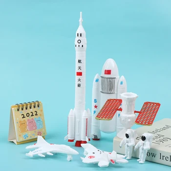 1 комплект ракетных игрушек космической серии, ракетный самолет, модель спутника-астронавта, декор для торта