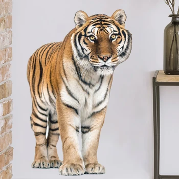 1 шт. 3D наклейка на стену с тигром для детей, детские комнаты, самоклеящиеся водонепроницаемые обои, наклейки на стены в гостиных 45x70 см