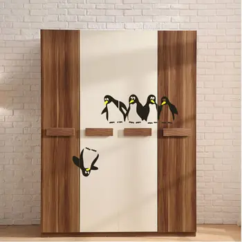 1 шт. Наклейка на кухонный холодильник с забавным пингвином, наклейки своими руками, Декоративные наклейки на стену для столовой, кухни, дома