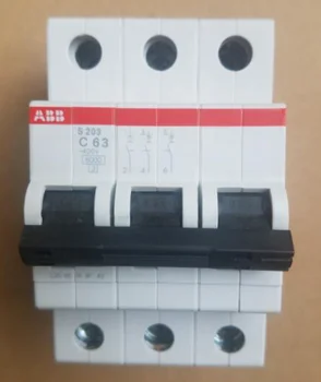 1 шт. Оригинальный миниатюрный автоматический выключатель ABB S203-C63 3P 63A, бесплатная доставка