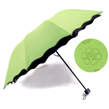 1 шт. Портативный мини-зонт от воды, цветущий Солнечный зонтик, защита от ультрафиолета, однотонный зонт от солнца, Ветрозащитный зонт для путешествий