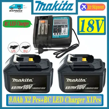 100% Оригинальная Аккумуляторная Батарея Makita 18V 9.0Ah, Для Makita BL1830 BL1830B BL1840 BL1840B BL1850 BL1850B Аккумулятор Электроинструмента