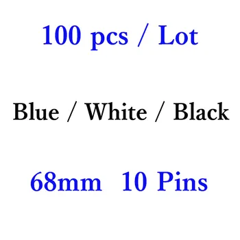 100 Шт 68 мм Украшают Колпачки 10 Булавок Синими Белыми Черными