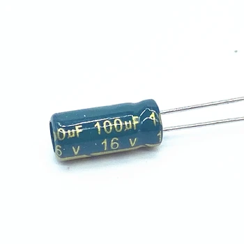 100 шт./лот 100 мкф16 В с низким ESR /импедансом, высокочастотный алюминиевый электролитический конденсатор, размер 5 * 11 16 В 100 мкф 20%