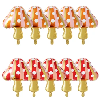10шт Красочный воздушный шар с грибами из красного золота Детский Волшебный Игрушечный гриб Воздушный шар Украшение тематической вечеринки на День рождения Детский душ Детские игрушки