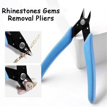 130*70 мм Rhinestone Remover Nail Art Clipper Металлическая Цепочка Профессиональный Режущий Инструмент Ножницы Для ногтей Из Нержавеющей Стали Синие Маникюрные Щипцы