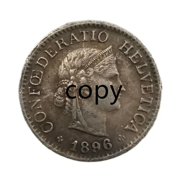 1896 Швейцария Посеребренные монеты Lucky Magic Предметы коллекционирования Монеты КОПИИ медалей Монеты Рождественские подарки #2459