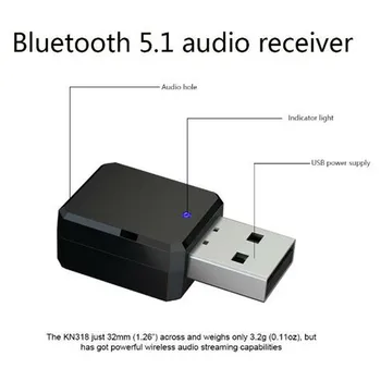 1x KN318 USB Bluetooth Адаптер беспроводного аудиоприемника Динамик Громкой связи 3,5 мм AUX Автомобильный аудио с двойным выходом Адаптировать
