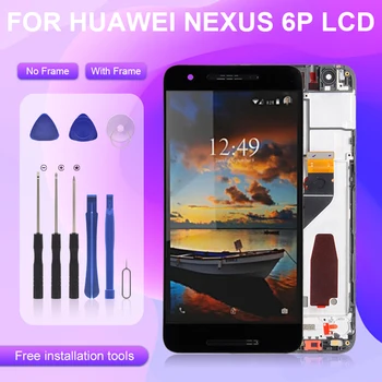 1ШТ 5,7 Дюйма для Huawei NEXUS 6P ЖК-дисплей с сенсорной панелью, дигитайзер NEXUS 6P, замена дисплея в сборе на рамку