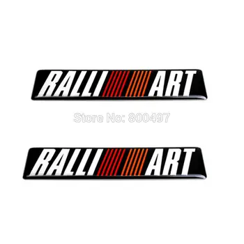2 x Новейший 3D автомобильный стайлинг Алюминиевая клеевая наклейка Автомобильная эмблема Автомобильные аксессуары Клейкий значок для Ralliart Ralli Art