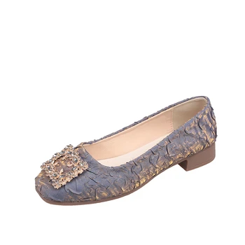 2023 Весенне-осенняя женская обувь на плоской подошве, женские удобные модные туфли с глубоким вырезом, дизайнерская женская обувь