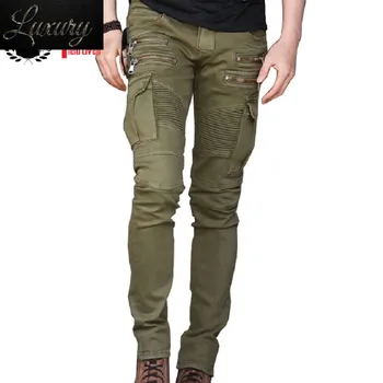 2023 Мужские джинсы Повседневный байкерский модный дизайн, Узкие мужские брюки в стиле хип-хоп 29-36