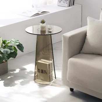 2023 Новый акриловый чехол для мебели, прикроватный столик, прикроватная тумбочка (чайно-серый, 18x18x18 дюймов в высоту)