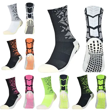 2024 Новые футбольные носки Мужские Женские Спортивные носки С нескользящей силиконовой подошвой Футбольные Баскетбольные носки с захватом