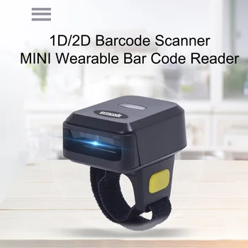 2D сканер штрих-кода Портативный пальчиковый карманный носимый кольцевой 1D 2D считыватель штрих-кода BT + 2.4G Беспроводное и проводное подключение