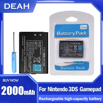 3,7 В 2000 мАч CTR-003 Перезаряжаемая Литиевая Батарея Для Nintendo 2DS XL 3DS CTR-001 JAN-001 Сменный Элемент Беспроводного Контроллера