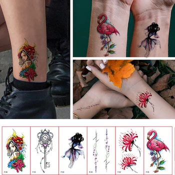 30 шт. Временная татуировка, водонепроницаемые наклейки с татуировками, татуировки животных, наклейка с цветочной татуировкой на теле, классные татуировки для мужчин и женщин