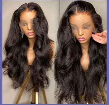 36 30-дюймовые Прозрачные парики из человеческих волос на кружеве 13x4 HD, Бразильская объемная волна, парик на кружеве для женщин, парик из кружева 250% плотности