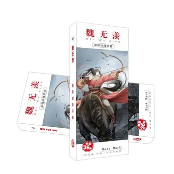 36 шт. / компл. Закладка Mo Dao Zu Shi Wei Wuxian, мультяшный держатель для книг, открытка для сообщений, канцелярские закладки