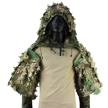 3D Снайперский Маскировочный костюм Тактический Страйкбольный Стрелковый Камуфляж С капюшоном Viper Маскировочный костюм Охота CS Wargame Дышащее Пальто Лазерной Резки