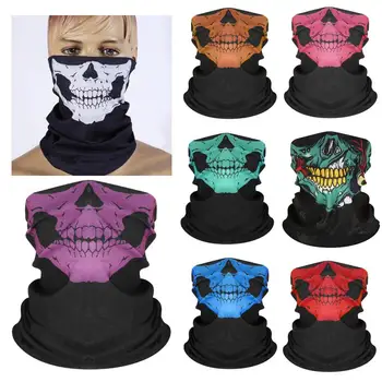 3D Череп Скелет, бесшовная камуфляжная мотоциклетная маска для лица, щиток для мужчин, женский шарф 캠핑 Кемпинг