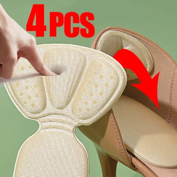 4 ШТ. Т-образные регулируемые стельки, предотвращающие износ, предотвращающие падение каблука, стельки на высоком каблуке половинного размера, инструмент для регулировки обуви на один размер