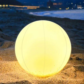 40 см Надувной пляжный мяч со светодиодной подсветкой 16 цветов Светящийся шар ПВХ Пульт дистанционного управления Водонепроницаемая летняя водная вечеринка