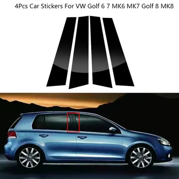 4шт Наклейки На Центральную Стойку Окна Из Углеродного Волокна Черного Цвета Для VW Golf 6 7 MK6 MK7 Golf 8 MK8 Крышка Стойки Двери B Автомобильные Аксессуары