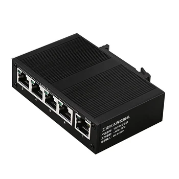 5-портовый сетевой коммутатор 100 Мбит /с Ethernet Промышленного класса, Неуправляемый сетевой разветвитель рельсового типа, штепсельная вилка ЕС
