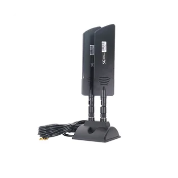 5G WiFi Двухдиапазонная Присоска Антенна 42Dbi Усилитель Сигнала для CPE MC801 Сетевая Карта Маршрутизатор Модем Черный TS9