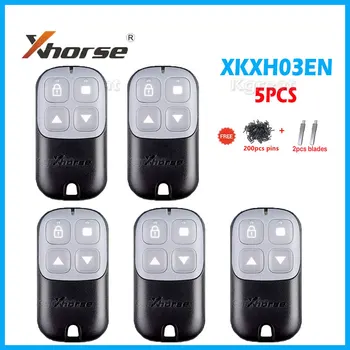 5шт Xhorse XKXH03EN Проволочный Универсальный Дистанционный Ключ От Гаражной Двери 4 Кнопки Дистанционного Ключа Автомобиля для VVDI Key Tool VVDI2 Английская Версия