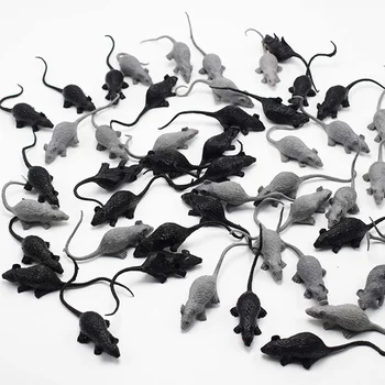 6 Моделей мыши, Новая Своеобразная Имитационная Шутливая Мышь-террорист для Первоапрельской вечеринки, Пугающий декор и реквизит для (Черный и Антистрессовый