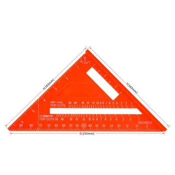 7-Дюймовая Треугольная Линейка Пластиковые Столярные Датчики Угловой Транспортир Треугольная Линейка Деревообрабатывающий Измерительный Инструмент Layout Tool Protracto