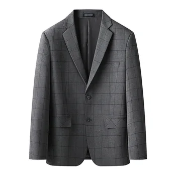 7728-T -Деловая тонкая профессиональная официальная одежда Корейская версия серого повседневного костюма для мужчин