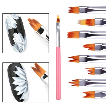 8 шт. Набор цветных ручек для рисования Розовая ручка-лепесток, кисточка для ногтей, Короткая кисточка для ногтей