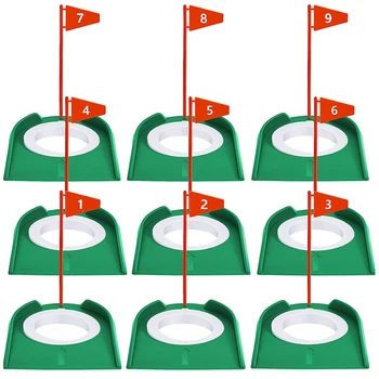 9 упаковок пластиковых стаканчиков для гольфа и флажков для лунки для гольфа Тренировочные клюшки для гольфа в помещении на улице Дети Мужчины Женщины Офис