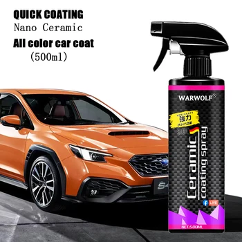 9H Нанокерамическое покрытие для автомобильной краски, спрей для кристаллического воска, Быстросохнущее жидкое полимерное Олеофобное средство по уходу за автомобилем от дождя