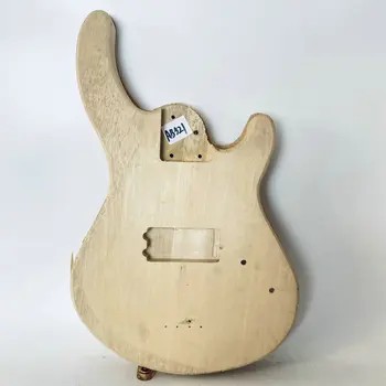 AB521 Изготовленный на заказ бас-гитара с 4 струнами, незаконченный корпус электрического баса Без краски из цельной липы, запчасти для гитары своими руками для замены