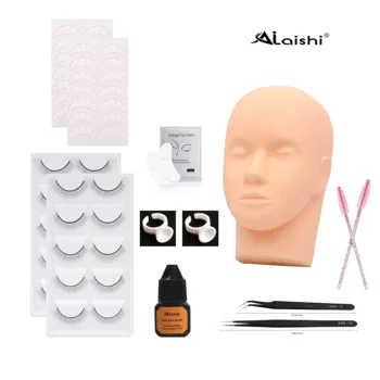 AILAISHI Поддельная форма, Манекен, Тренировочная модель для макияжа, Резиновые насадки для наращивания ресниц для лица, набор упражнений, 8 шт. / компл.