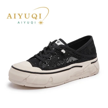 AIYUQI/ Женская обувь в рыбацком стиле, Лето 2023, Новые женские кроссовки большого размера 41-43, Повседневная женская обувь с сетчатой поверхностью