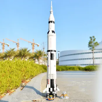 Apollo Saturn V 92176 Строительные блоки 21309 Серии Space Rocket Idea Кирпичи Развивающие Игрушки для детей Подарки на День рождения