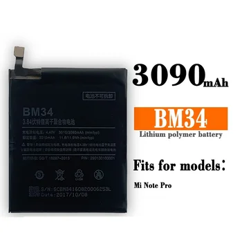 BM34 Оригинальный 100% Новейший Аккумулятор Для Xiaomi Mi Note Pro 3090 мАч Высокой Емкости Сменные Внутренние Батареи + Бесплатные Инструменты