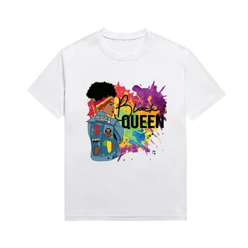Black Queen Melanin Top Y2K Эстетическая Одежда Женская футболка Love Graffiti Уличная Одежда Футболка на Заказ