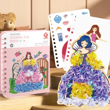 DIY Painting Sticker Craft Toys Kid Art, платье принцессы для девочек ручной работы, игрушки для рисования, Развивающие Подарки для детей