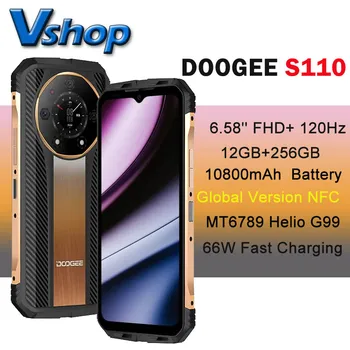 DOOGEE S110 12 ГБ + 256 ГБ IP68 /IP69K/MIL-STD-810H 6,58 дюймовый Android 13 MTK Helio G99 66 Вт Быстрая Зарядка 10800 мАч Мобильный телефон