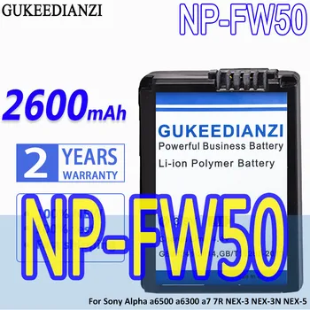 GUKEEDIANZI 2600 мАч NP-FW50 NPFW50 NP FW50 Аккумулятор для камеры Sony Alpha A6500 A6300 A6000 A5000 A3000 NEX-3 A7R NEX-5 NEX-6