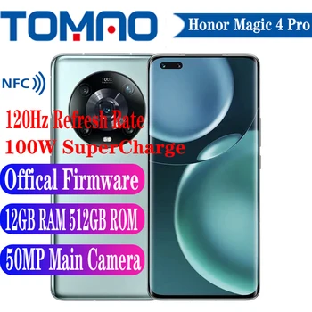 Honor Magic 4 Pro 5G Сотовый телефон Snapdragon 8 Gen 1 Восьмиядерный 50MP Задняя Камера с тремя камерами 6,81 